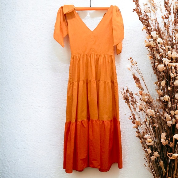 Color Me Courtney Louise Colorblock Tiered Maxi Dress Size 0 - Picture 7 of 12